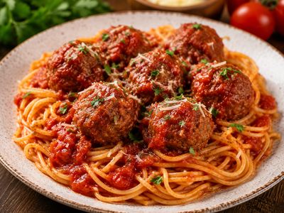 Spaguettis con Albóndiga
