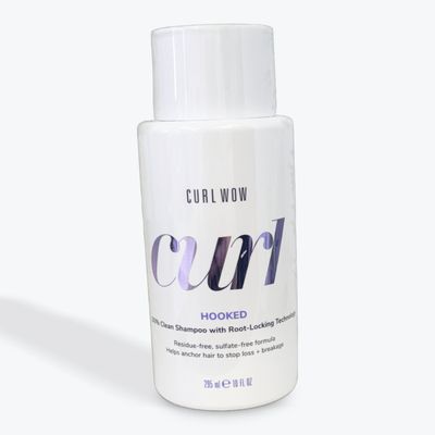 Hooked. 100% clean curl shampoo with root locking technology