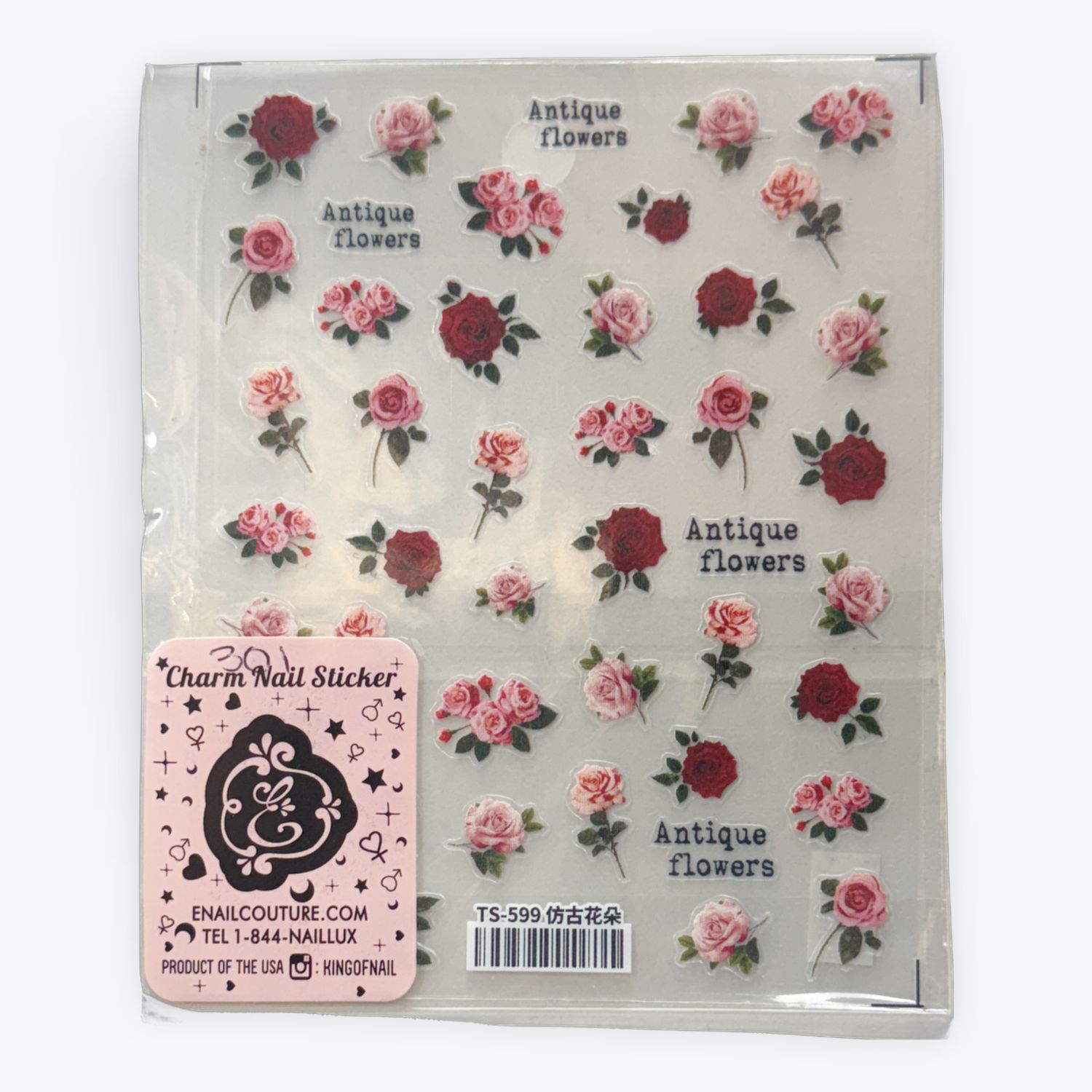 Charm nail stickers, Variation Name: flowers 1
