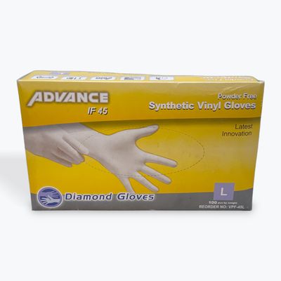 Synthetic vinyl gloves powder free