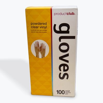 Gloves powdered clear vinyl 100 count