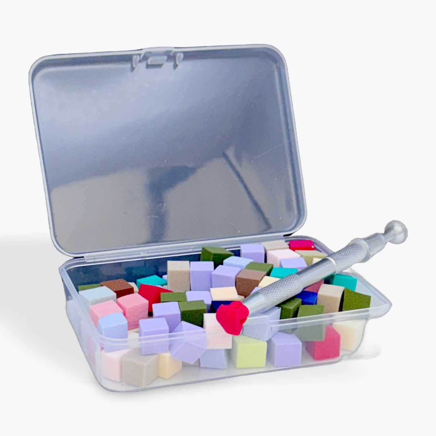 Mini nail art sponge with tool