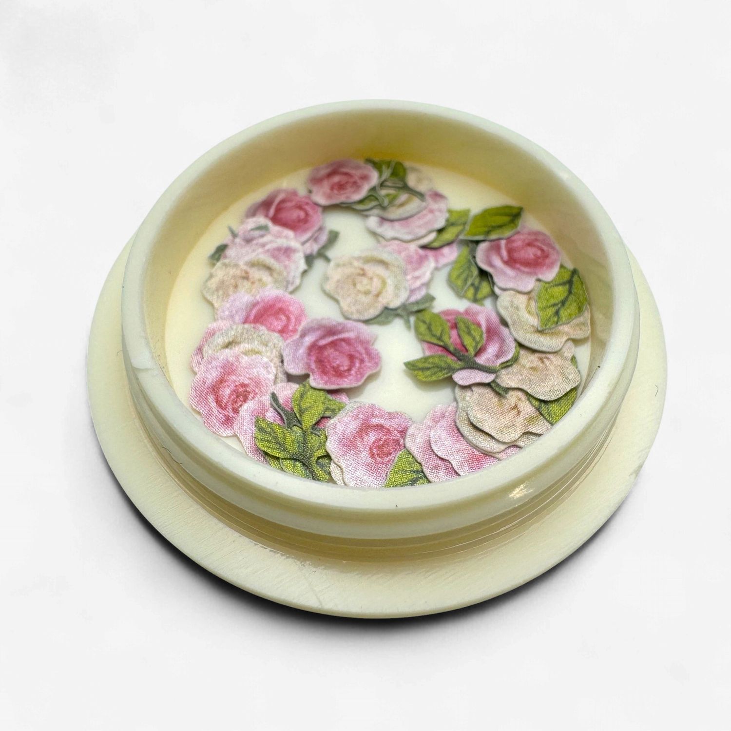 Paper nail charms, Variation Name: Pink roses