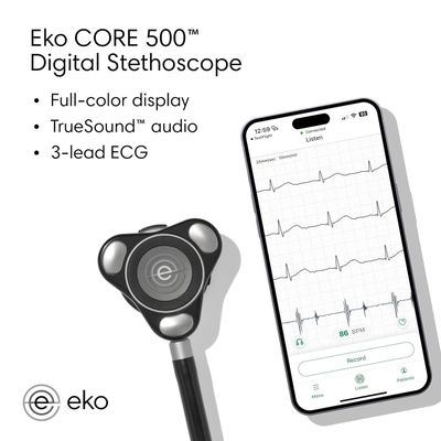 EKO CORE 500 - Digital Stethoscoop  - kleur Zwart - 1 Stuk