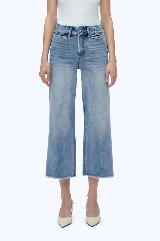 BAYEAS HR Wide Leg Jeans w/ Raw Hem