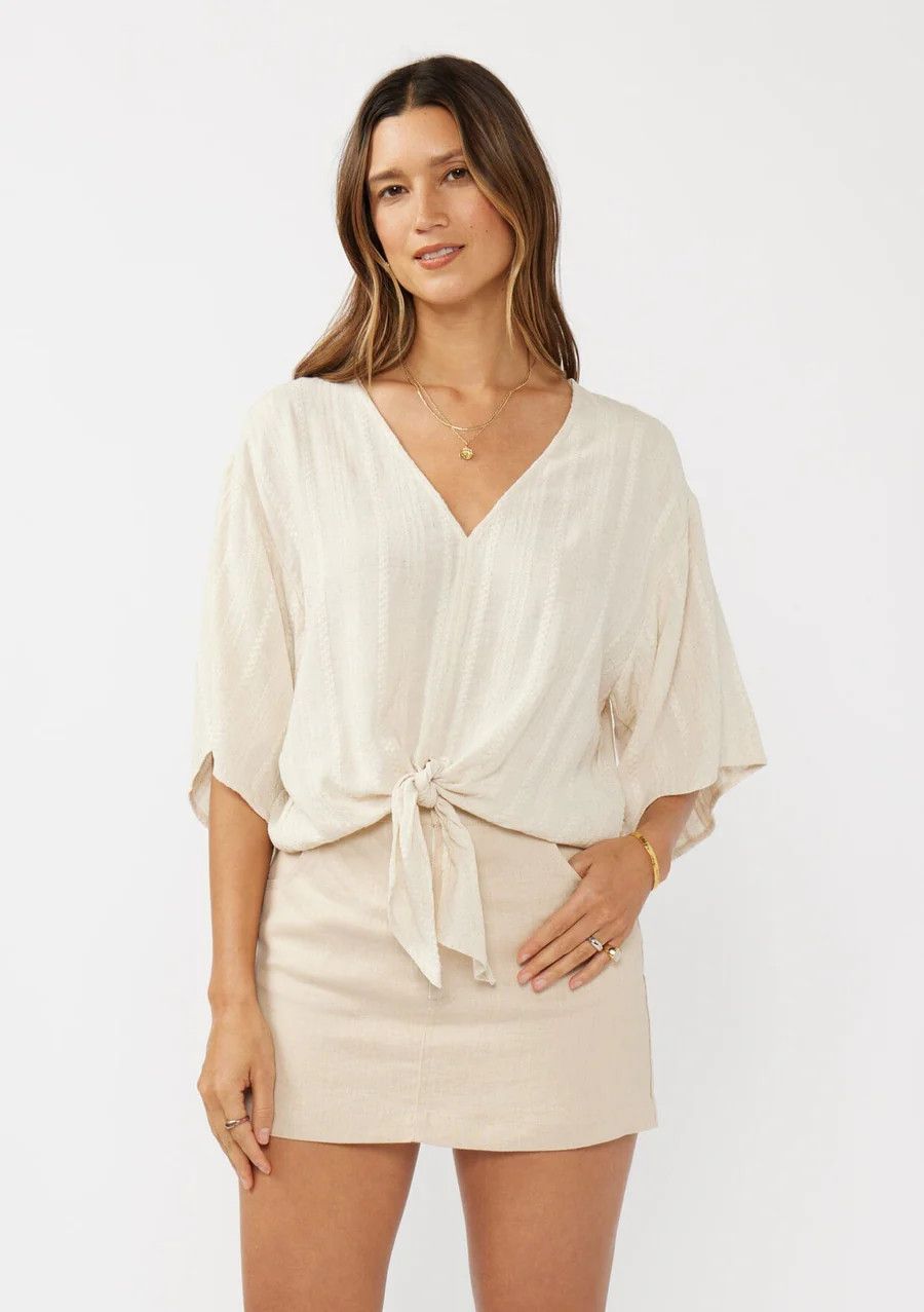 Evelyn Tie Front Top