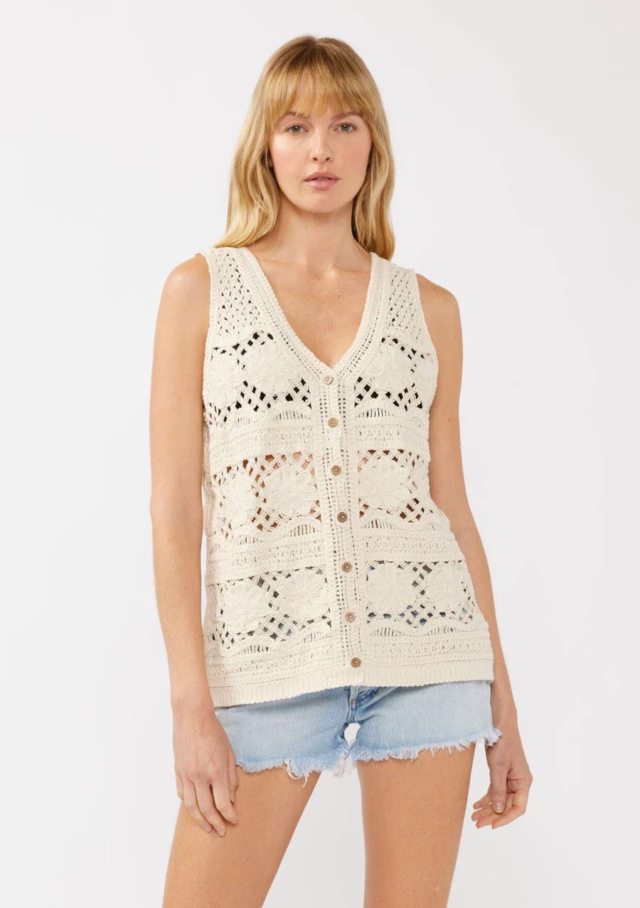 Catalina Crochet Floral Vest