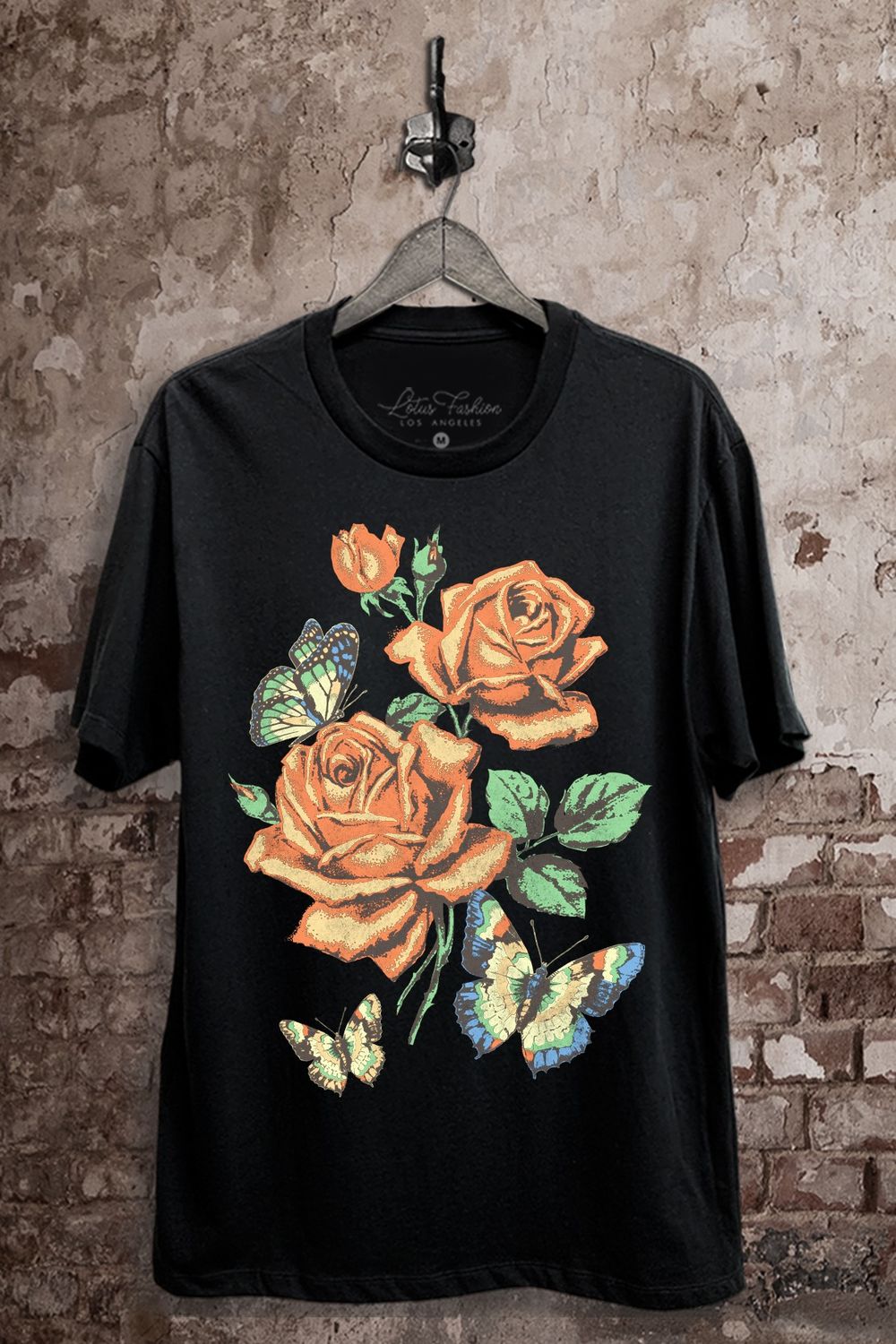 Flowers And Butterflies Graphic Top