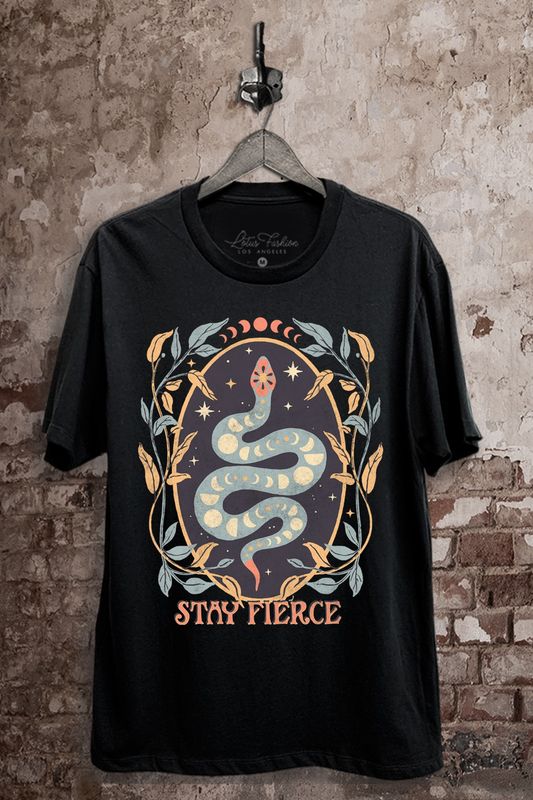 Stay Fierce Snake Graphic Top