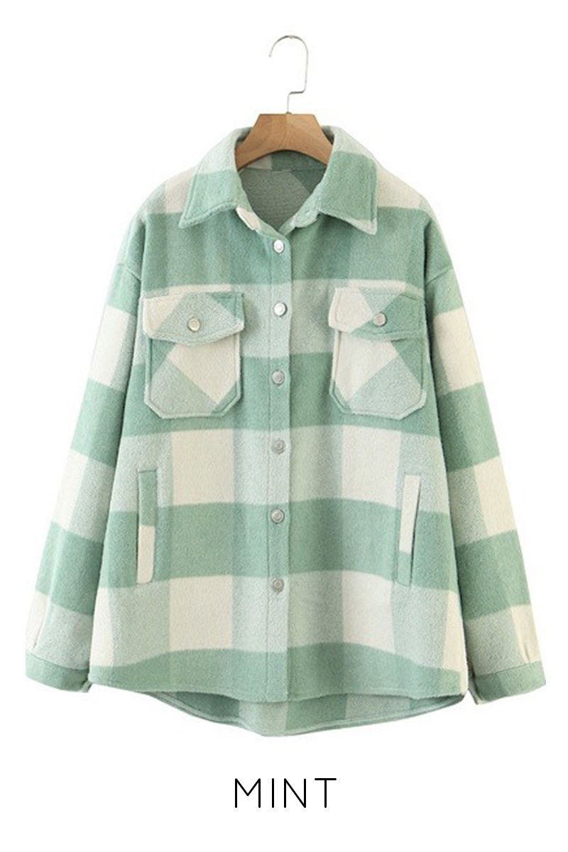 Oversized Plaid Flannel Jacket