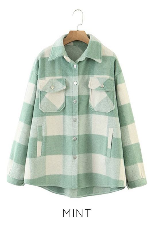 Oversized Plaid Flannel Jacket