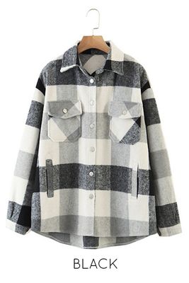 Oversized Plaid Flannel Jacket