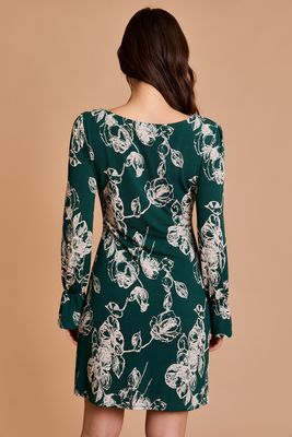 Ruffle Sleeve Floral Print Dress