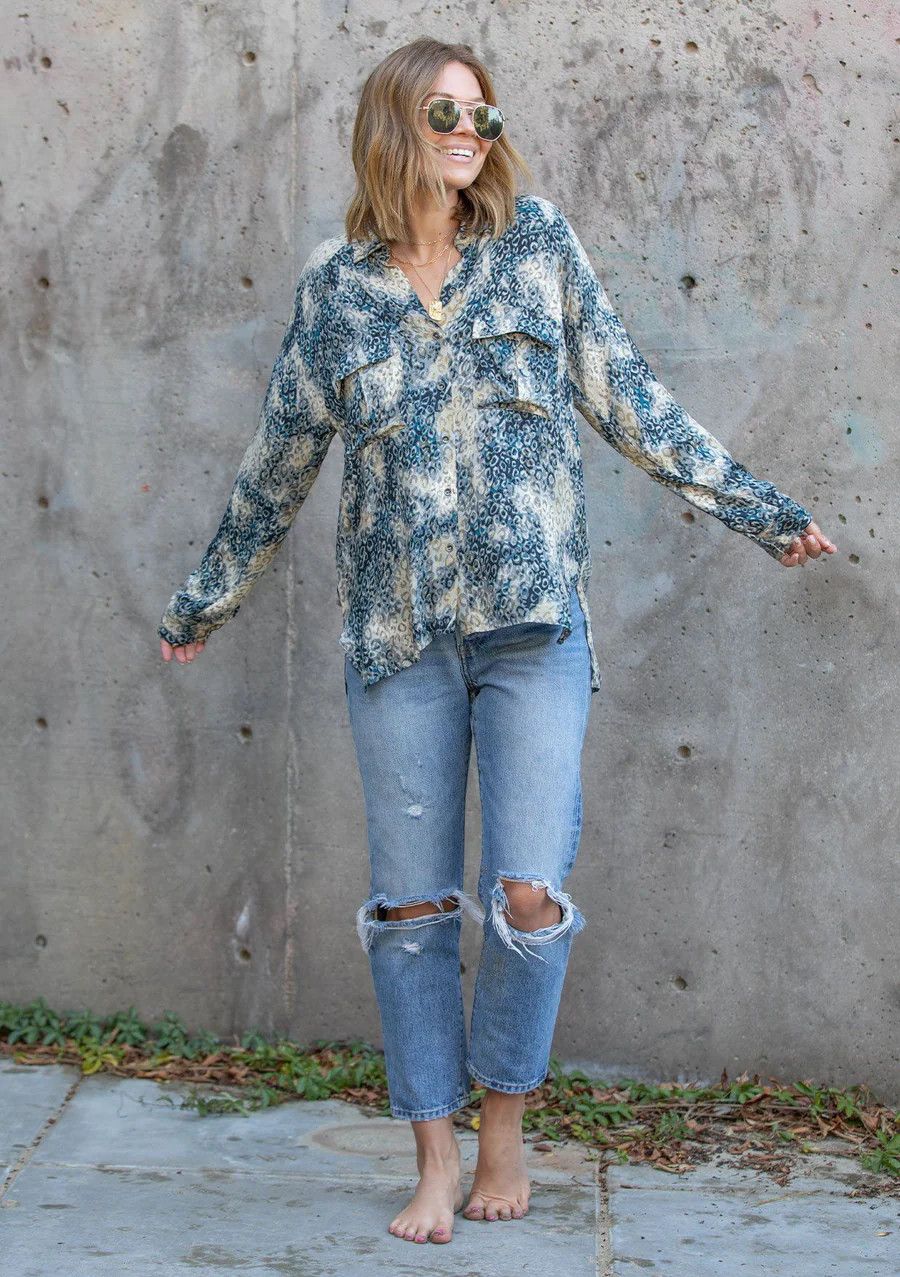 Silky Leopard Print Top