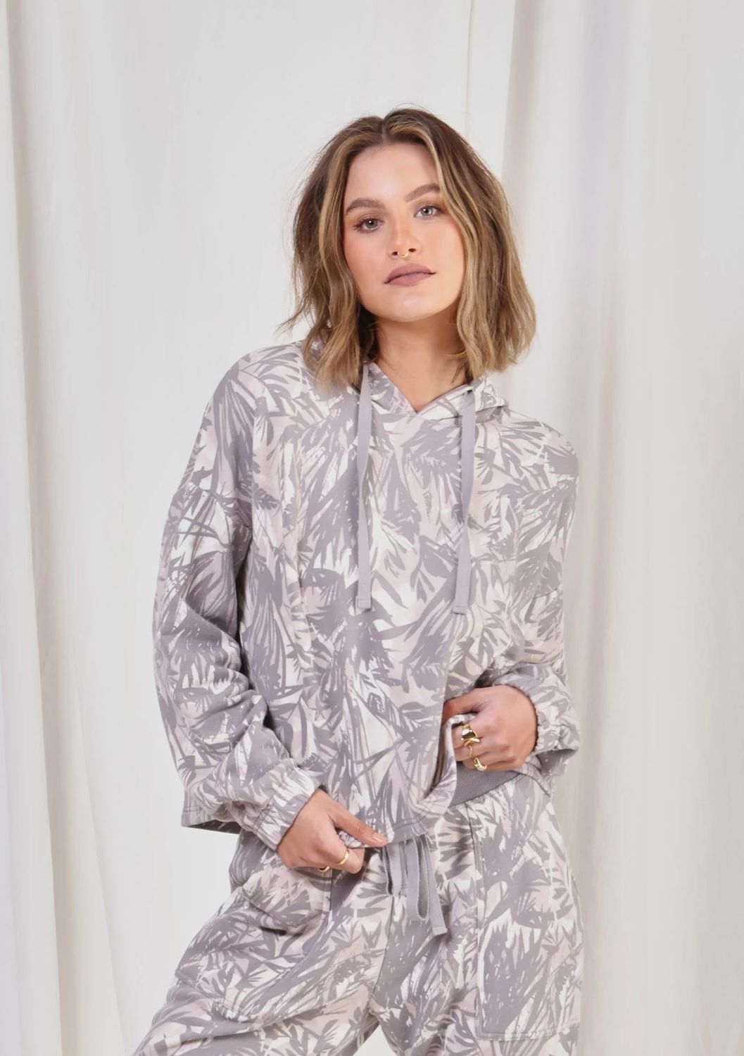 Lazy Days Tropical Print Hoodie