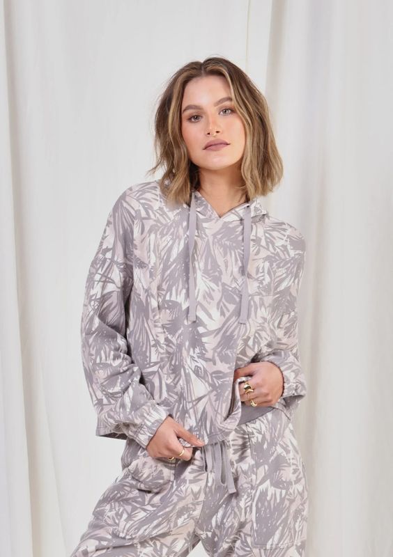 Lazy Days Tropical Print Hoodie