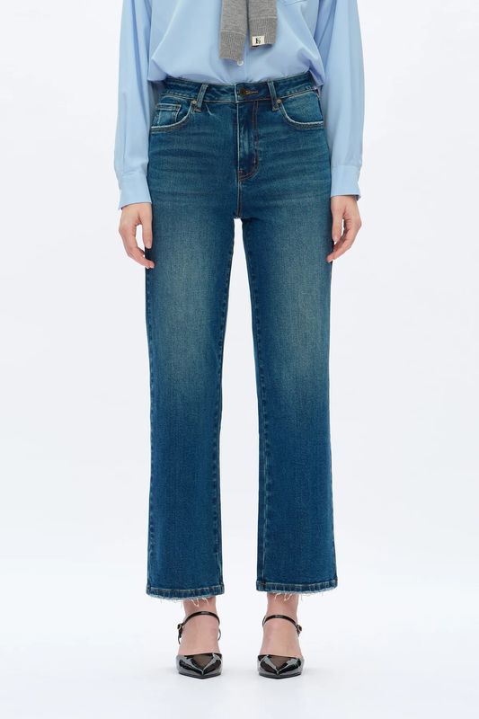 BAYEAS High Rise Vintage Straight Jeans
