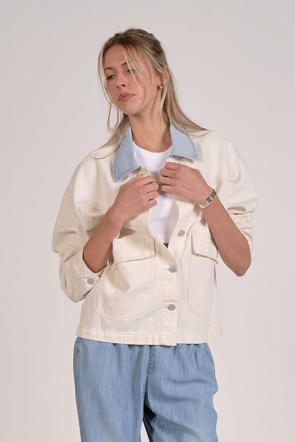 Gia Collared Denim Jacket | Elan