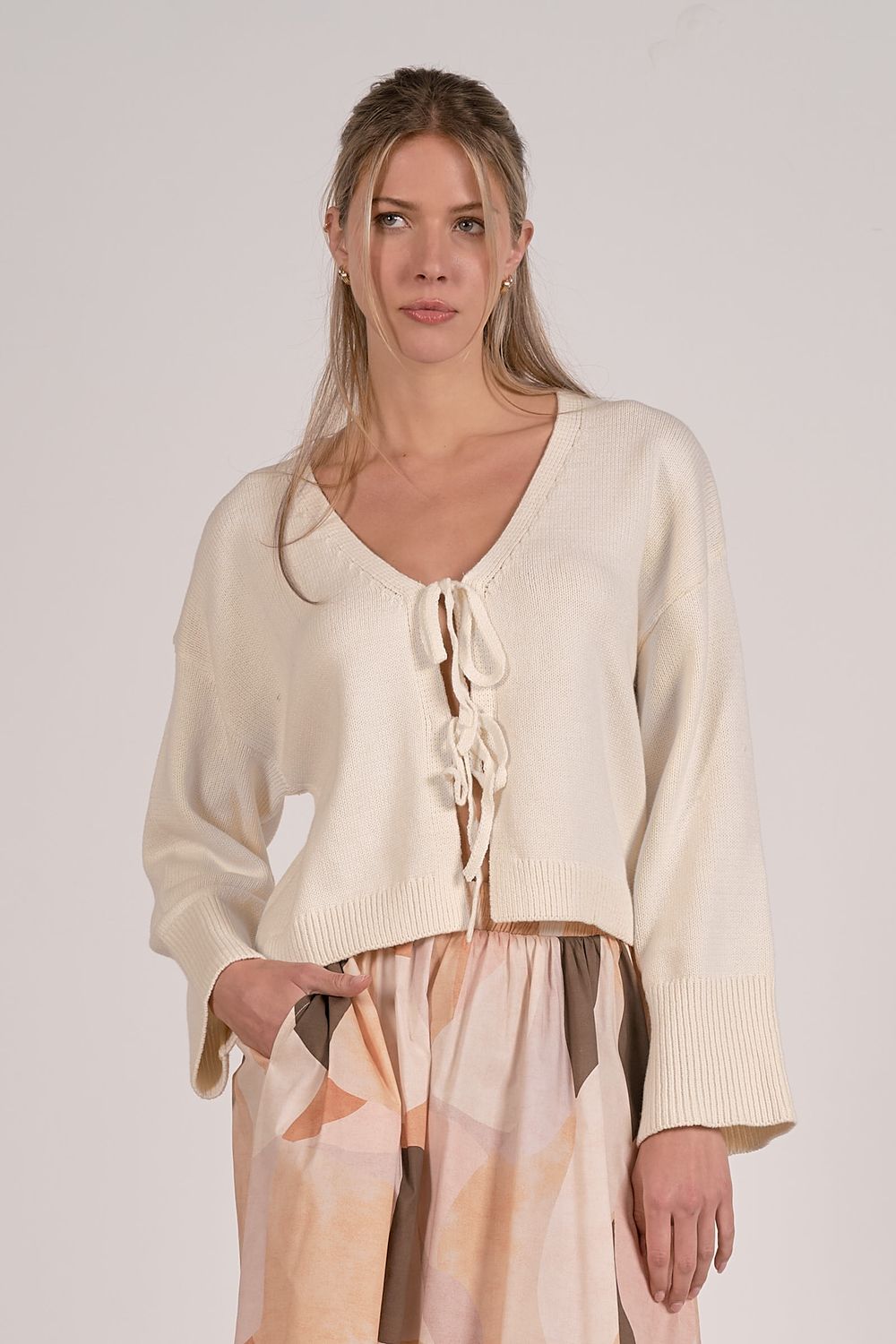 Tie Front Sweater Cardigan | Elan