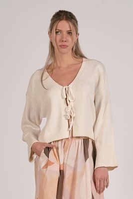 Tie Front Sweater Cardigan | Elan
