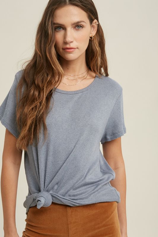 Brushed Ribbed Knit Tee | Wishlist
