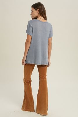 Brushed Ribbed Knit Tee | Wishlist