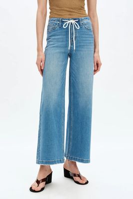 Zephyrine Mid Rise Drawstring Jeans | BAYEAS