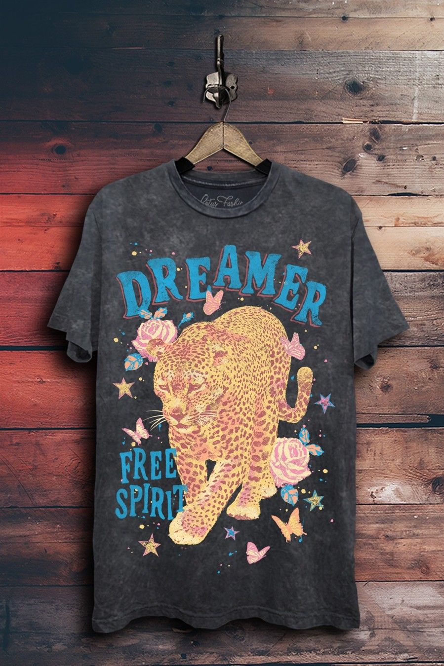Dreamer Leopard Mineral Wash Graphic Tee