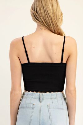 Cropped Scallop Cami Top