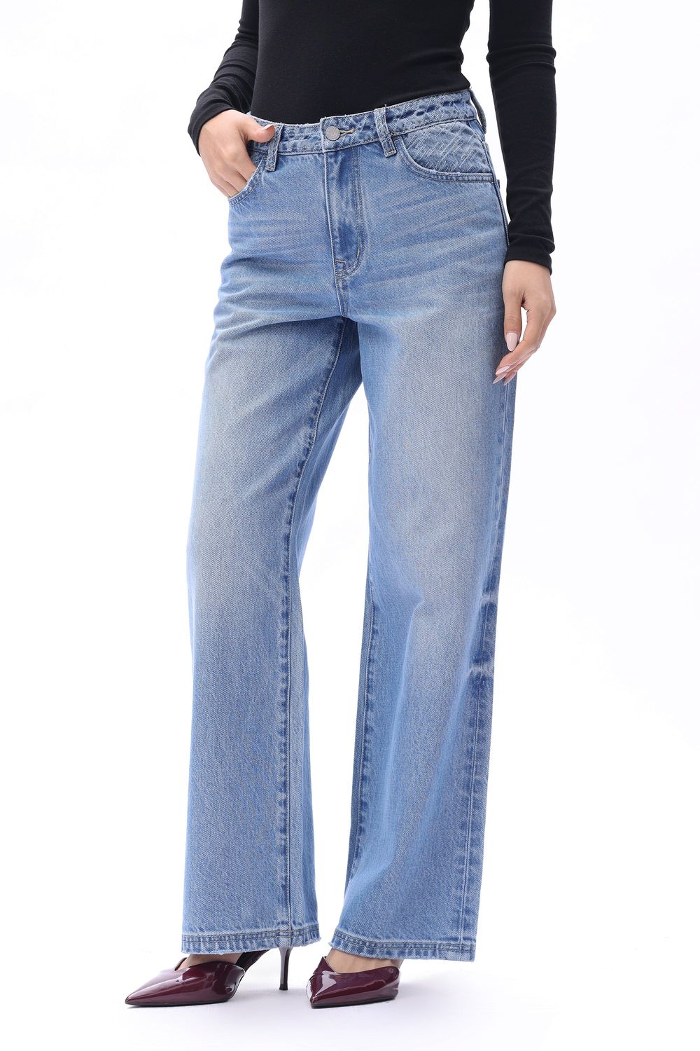 Hong Kong Straight Leg Contrast Pocket Jeans | BAYEAS