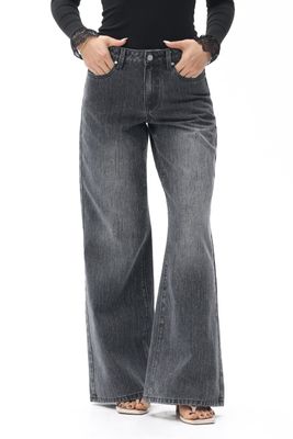 New York Claw Stripe Wash Wide Leg Jeans | BAYEAS