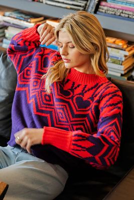Lovestruck Geometric Knit Sweater