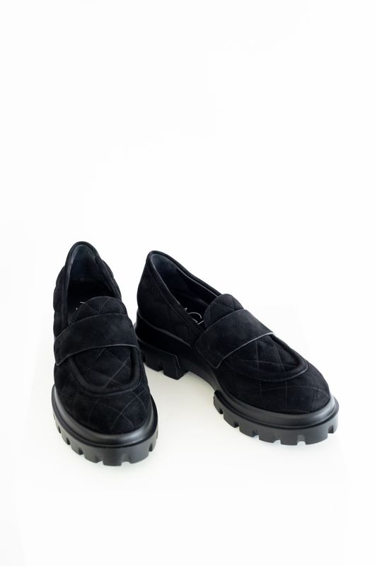 Celeste Matelasse Black Loafer
