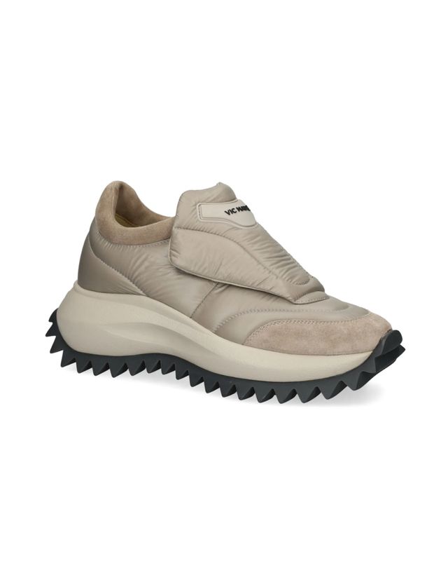Tan Velcro Sneaker with Fur Insert