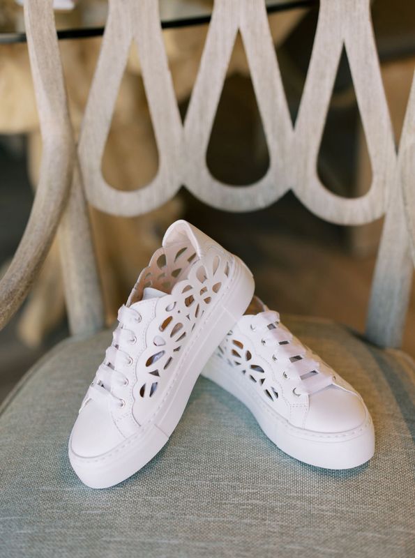 Mandi White Cutout Sneaker