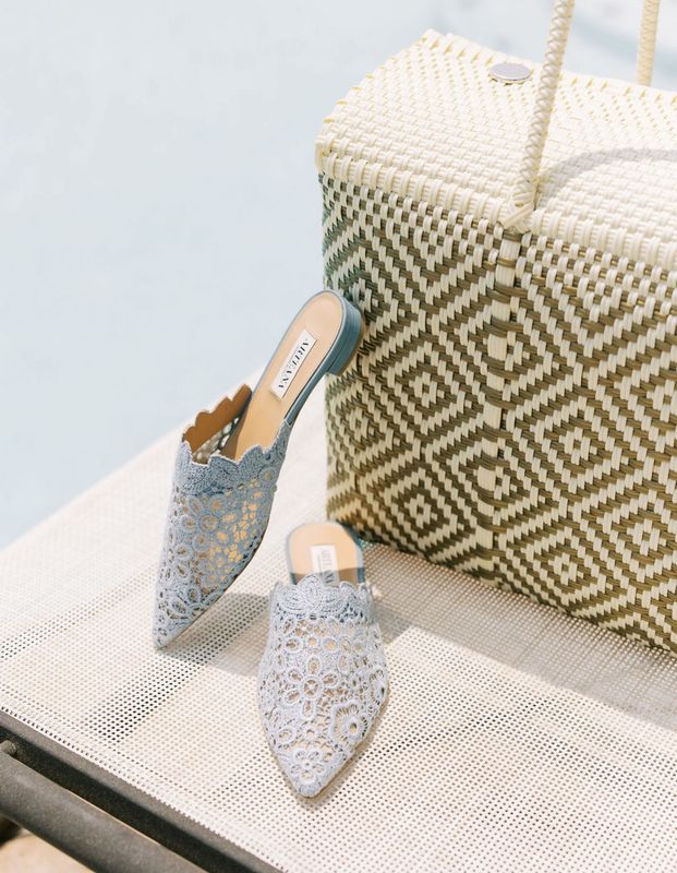 Amalfi Flat Light Blue Mule