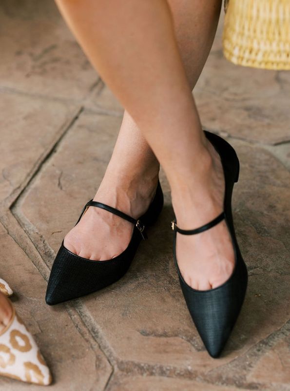 Genova Black Flat Mary Jane