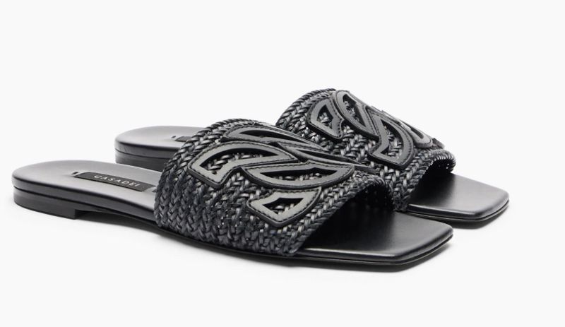 Positano Nero Woven Slide