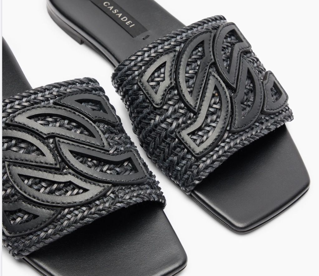 Positano Nero Woven Slide