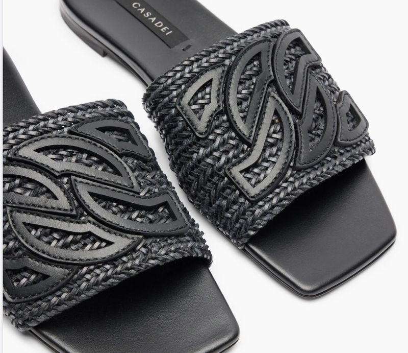 Positano Nero Woven Slide