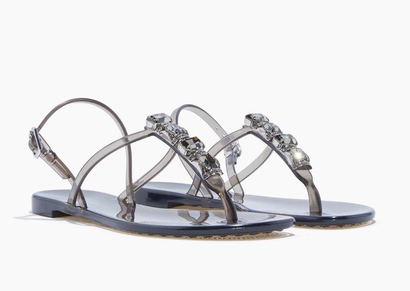 Black Chain Jelly Sandal