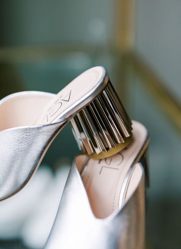 Dorica Silver Mule Heel