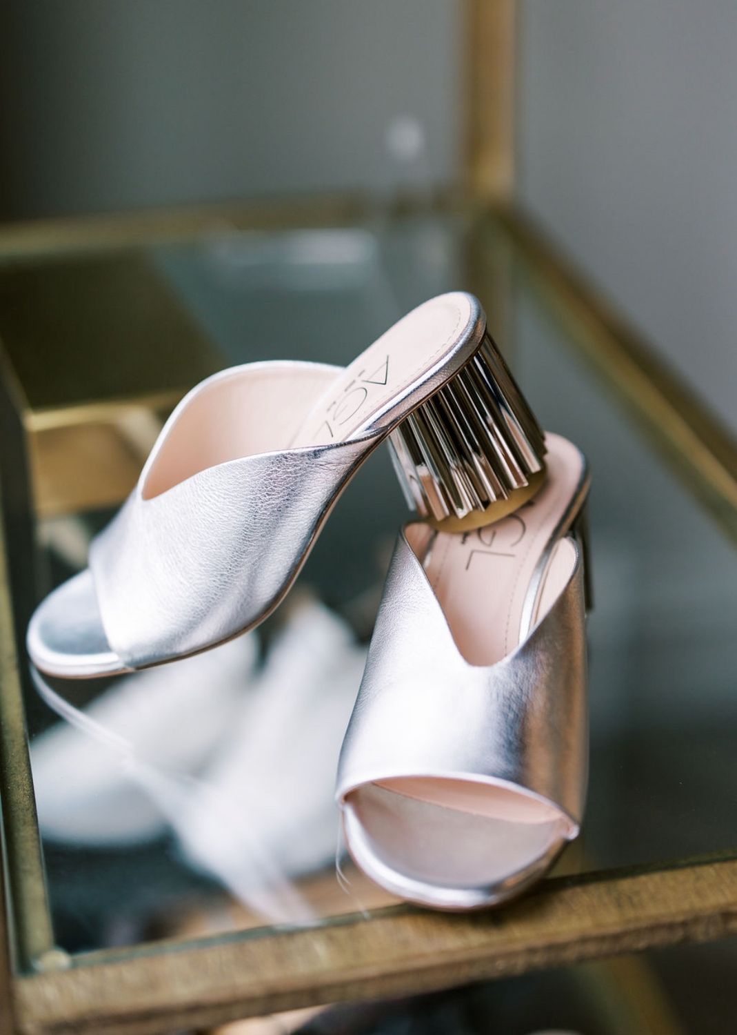 Dorica Silver Mule Heel