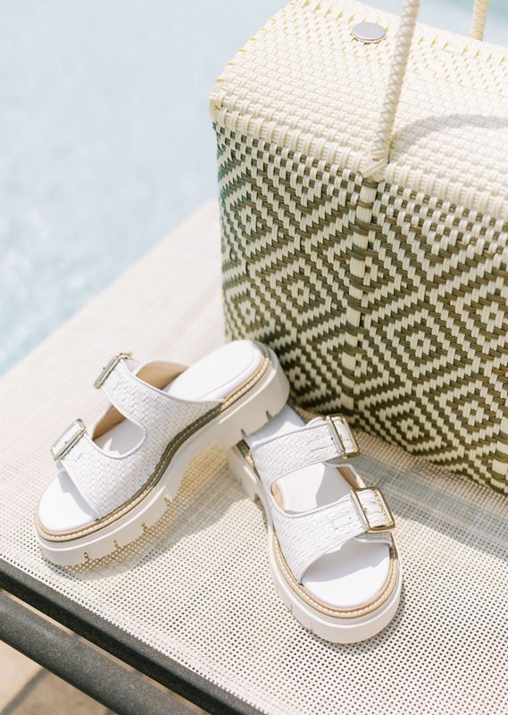 Bianca Woven Buckle Slides L272S