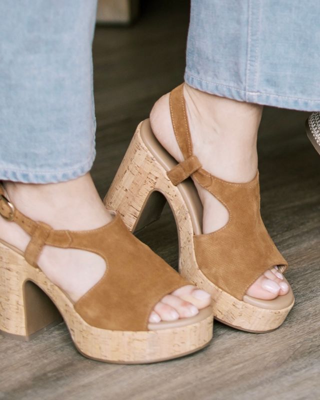 Velour Tobacco Cork Heel (513612)