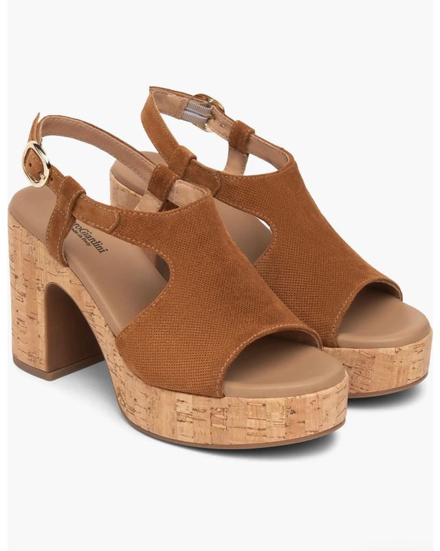Velour Tobacco Cork Heel (513612)