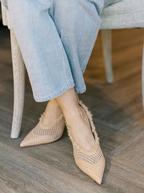 Naturale Straw Mesh Heel