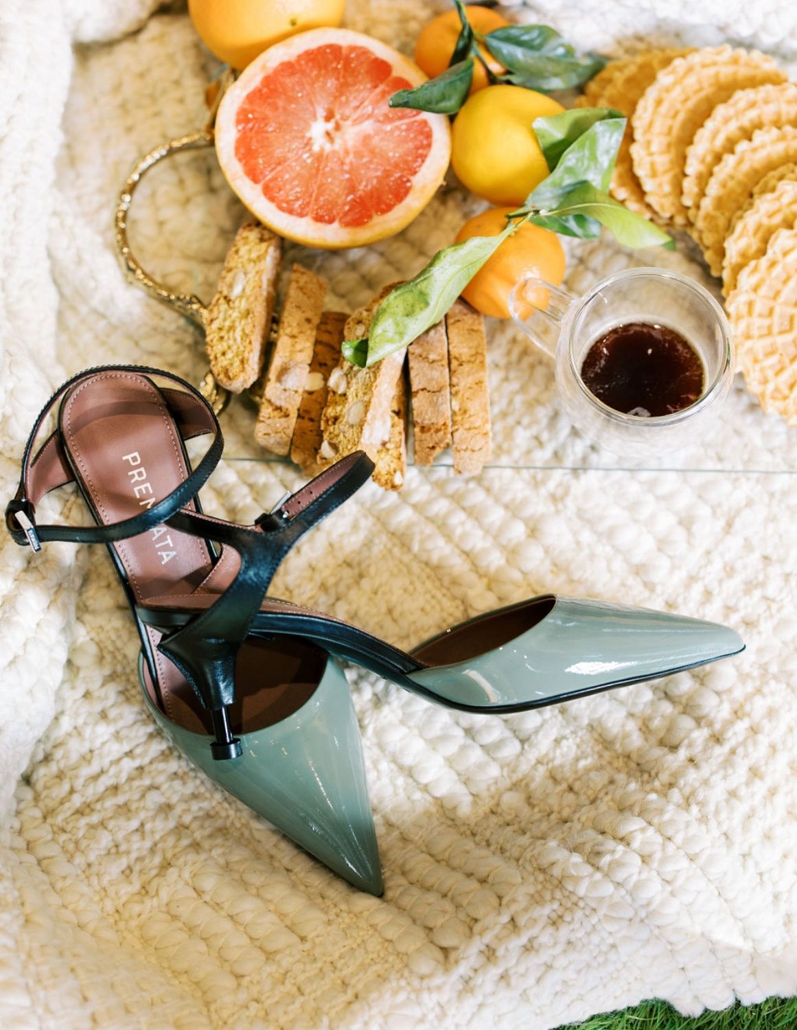 Salvia Sage Heel/Nero Strap M7016