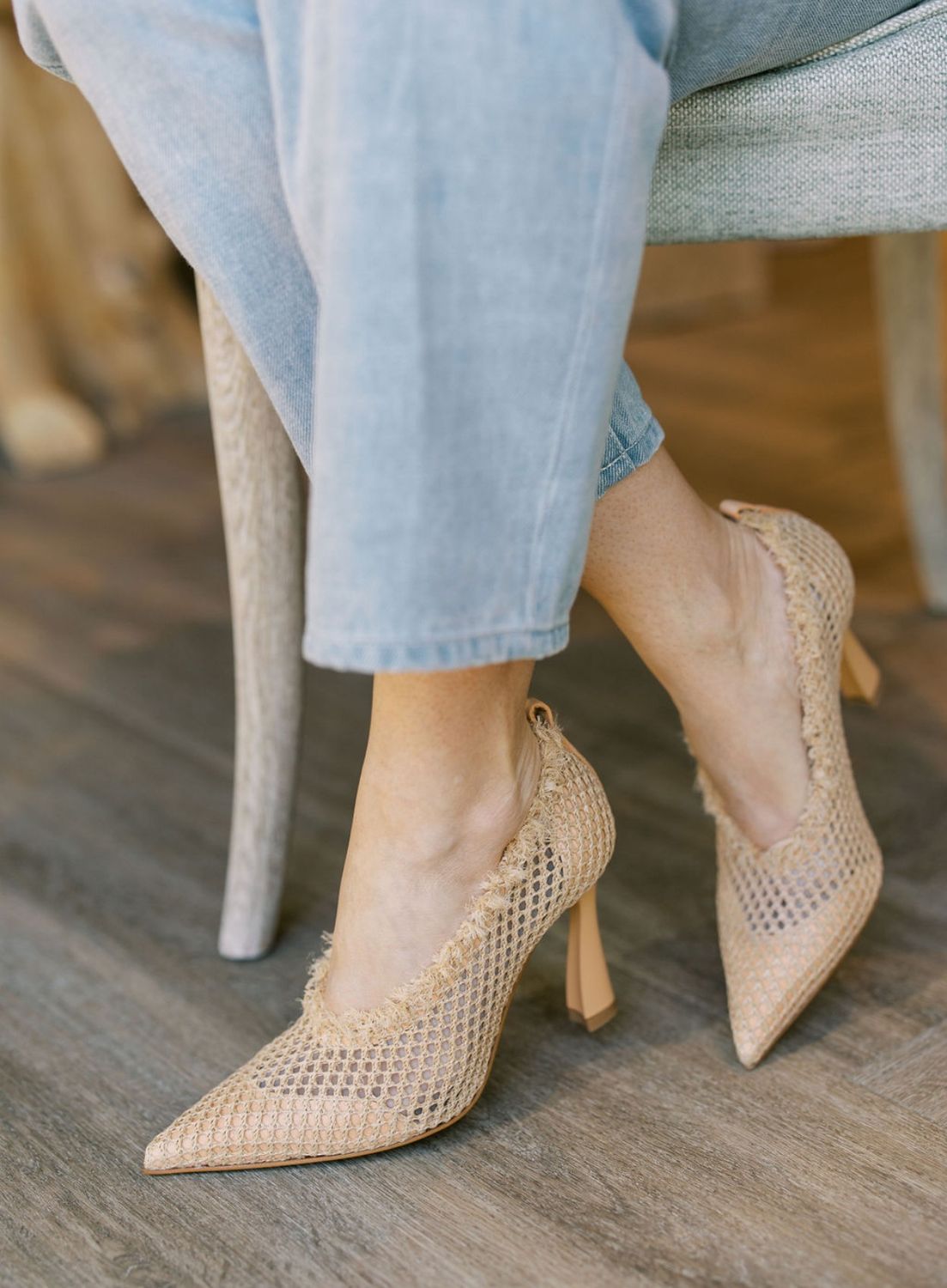 Naturale Straw Mesh Heel