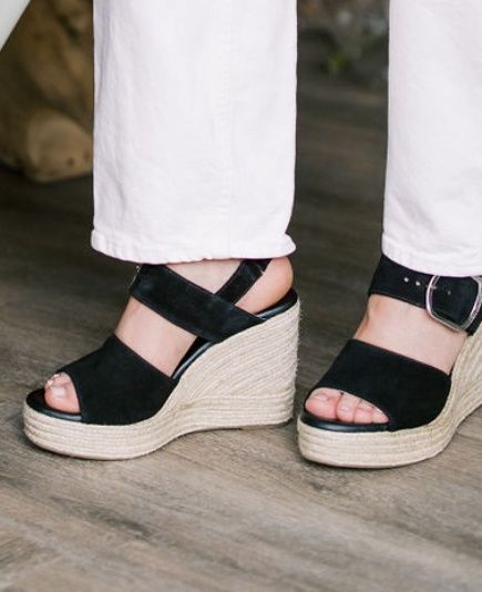 Velour Nero Woven Wedge (513590)